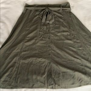 Hunter green Midi Skirt